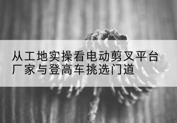 蒲城电动剪叉升降平台厂家-从工地实操看电动剪叉平台厂家与登高车挑选门道